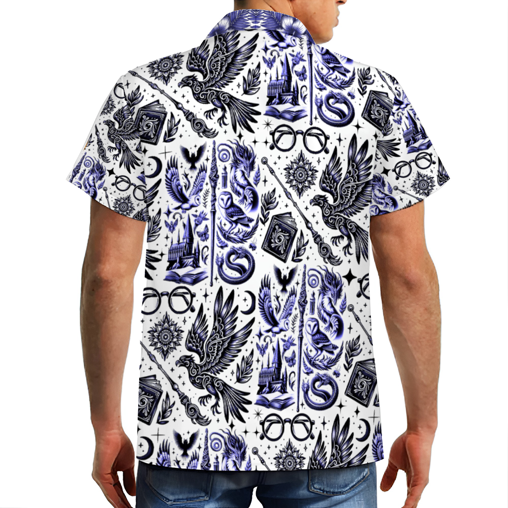 Midnight Mischief Custom Hawaiian Short Sleeve Shirt Button Down