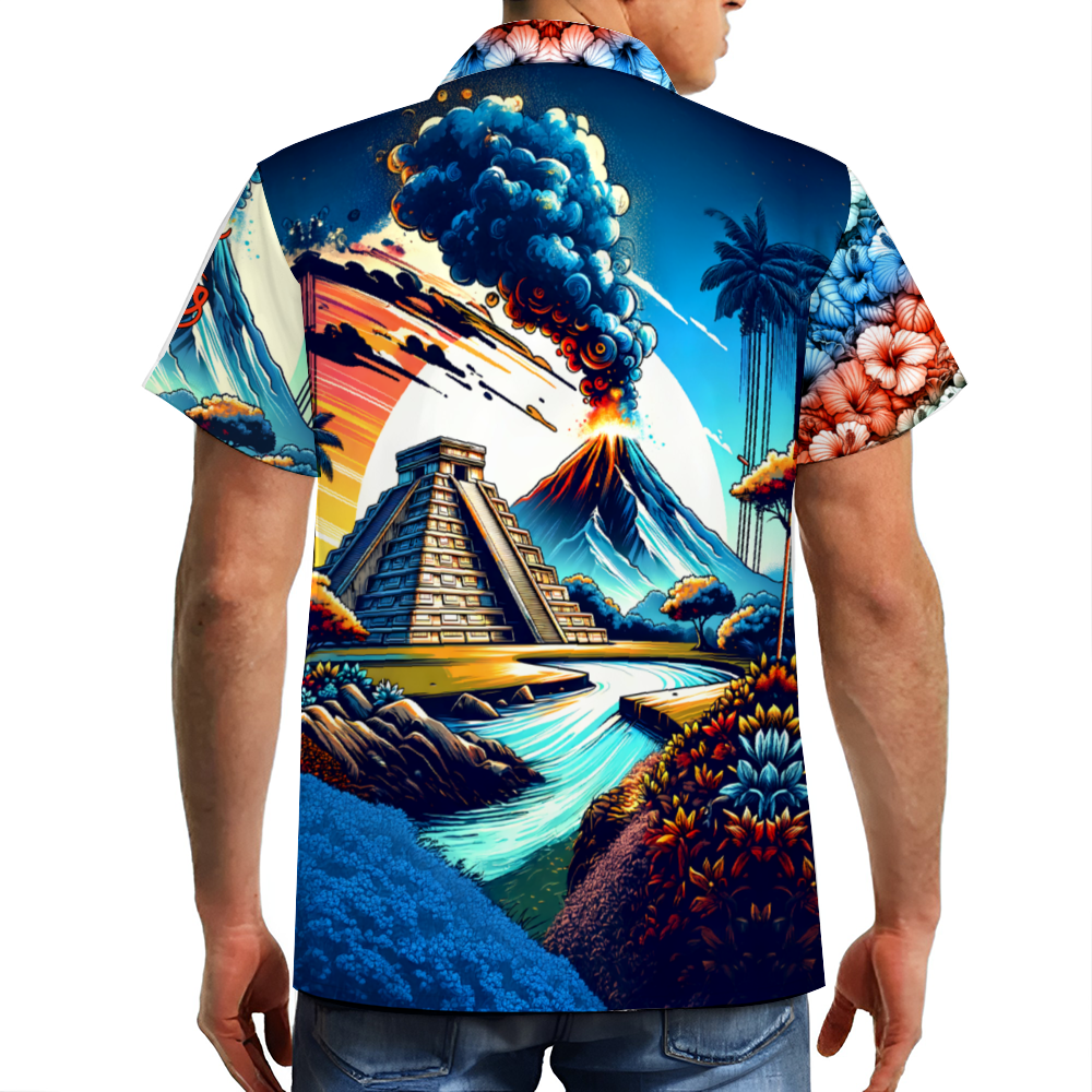 Custom El Rio Del Tiempo Classic Short Sleeve Hawaiian Shirt Button Down