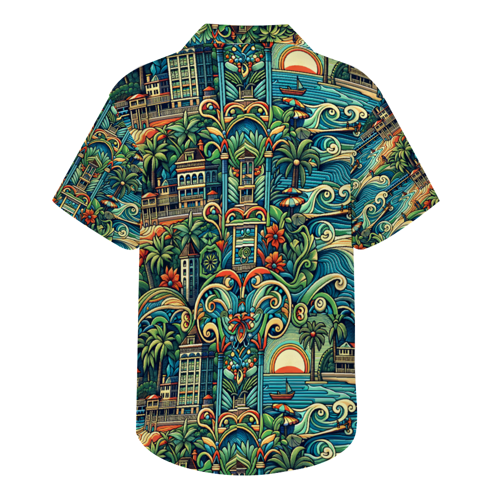 Artistic Beach Livin Short Sleeve Shirt Button Down
