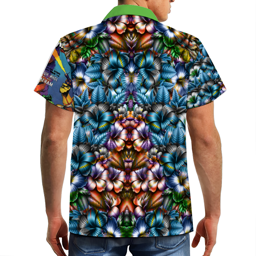 Custom Alien Invasion Vintage Short Sleeve Shirt Button Down