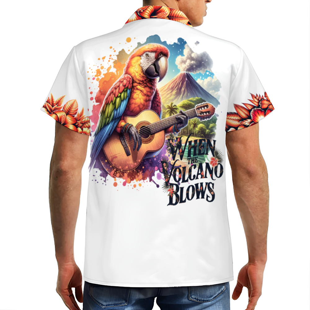 Custom When the Volcano Blows Tribute Short Sleeve Hawaiian Shirt Button Down