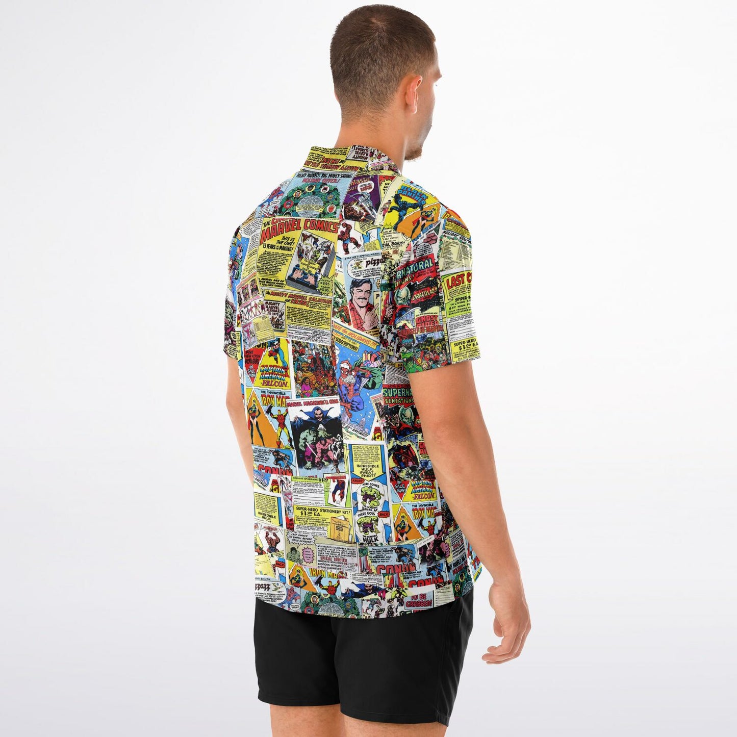 EXSELSIOR! Comic Book Ad Exclusive Short Sleeve Button-Down Hawaiian Shirt