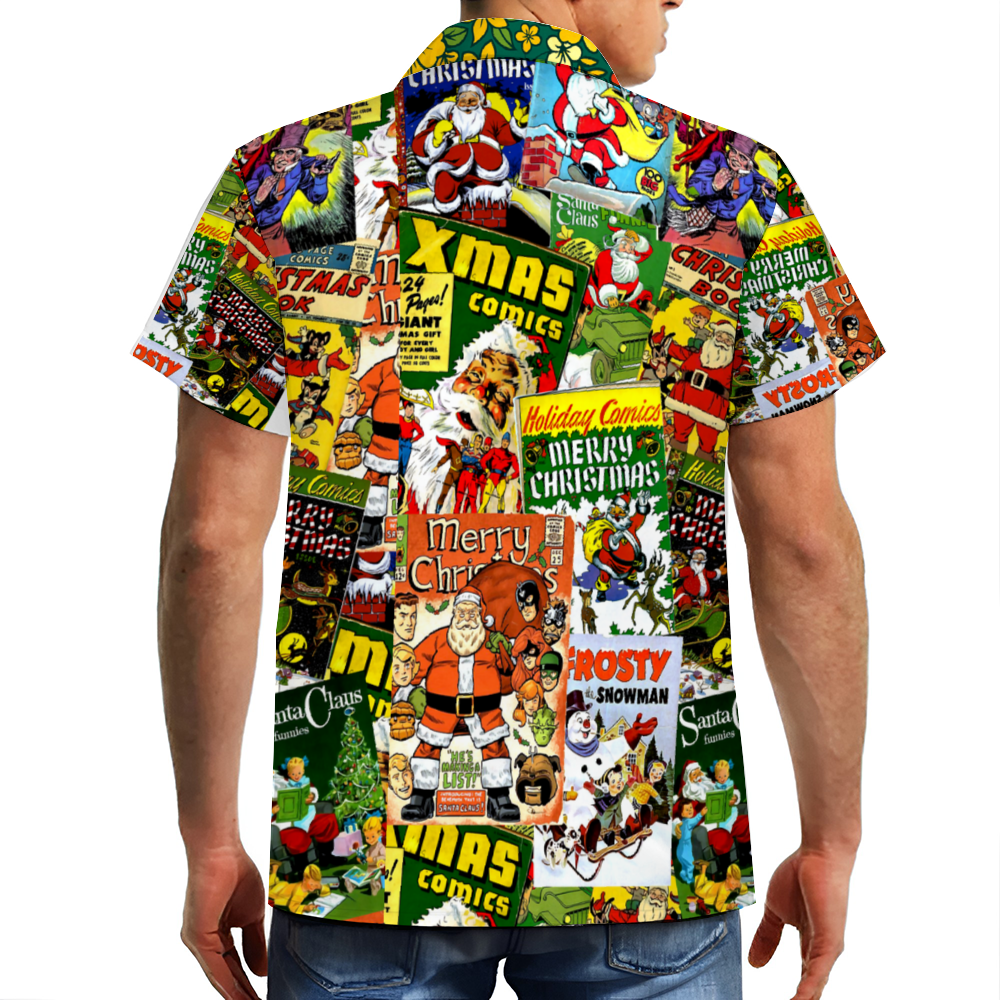 Custom Vintage Holiday Short Sleeve Shirt Button Down