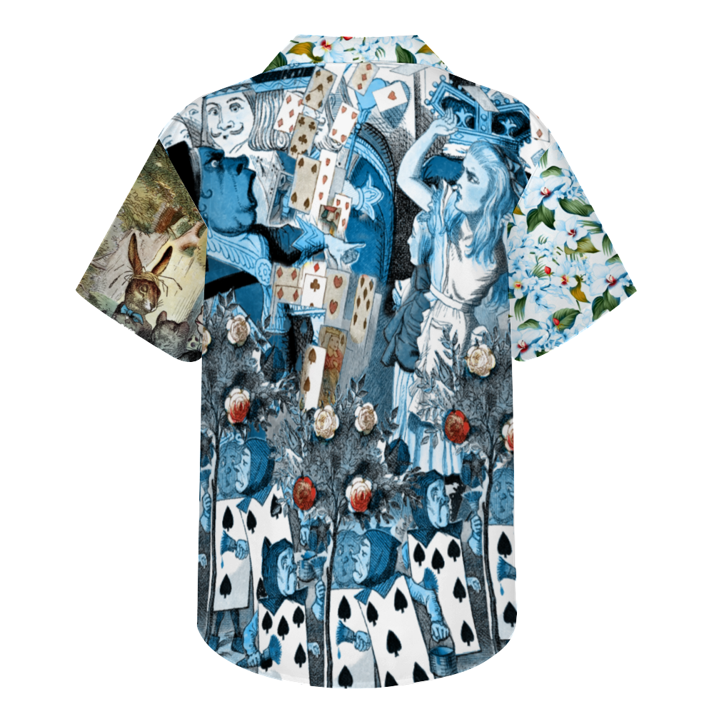 Custom Alice in Wonderland Short Sleeve Shirt Button Down