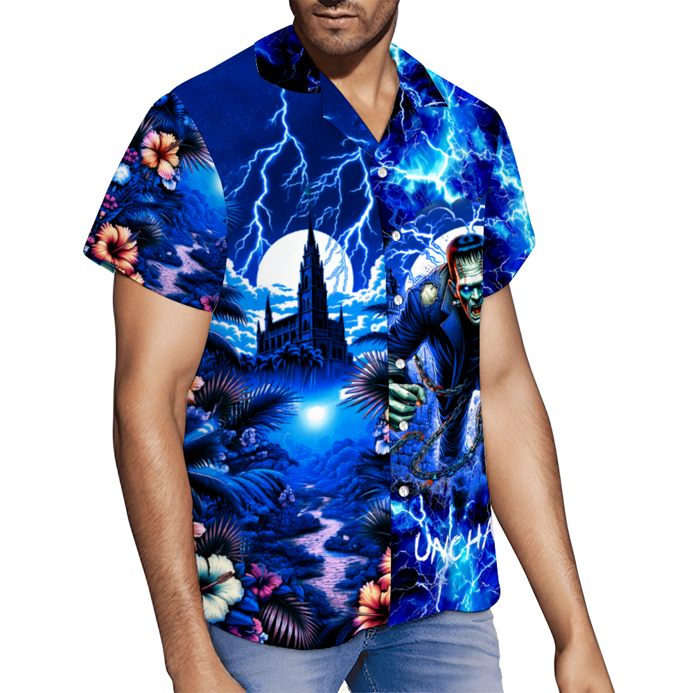 Frankenstein Unchained Custom Hawaiian Short Sleeve Shirt Button Down