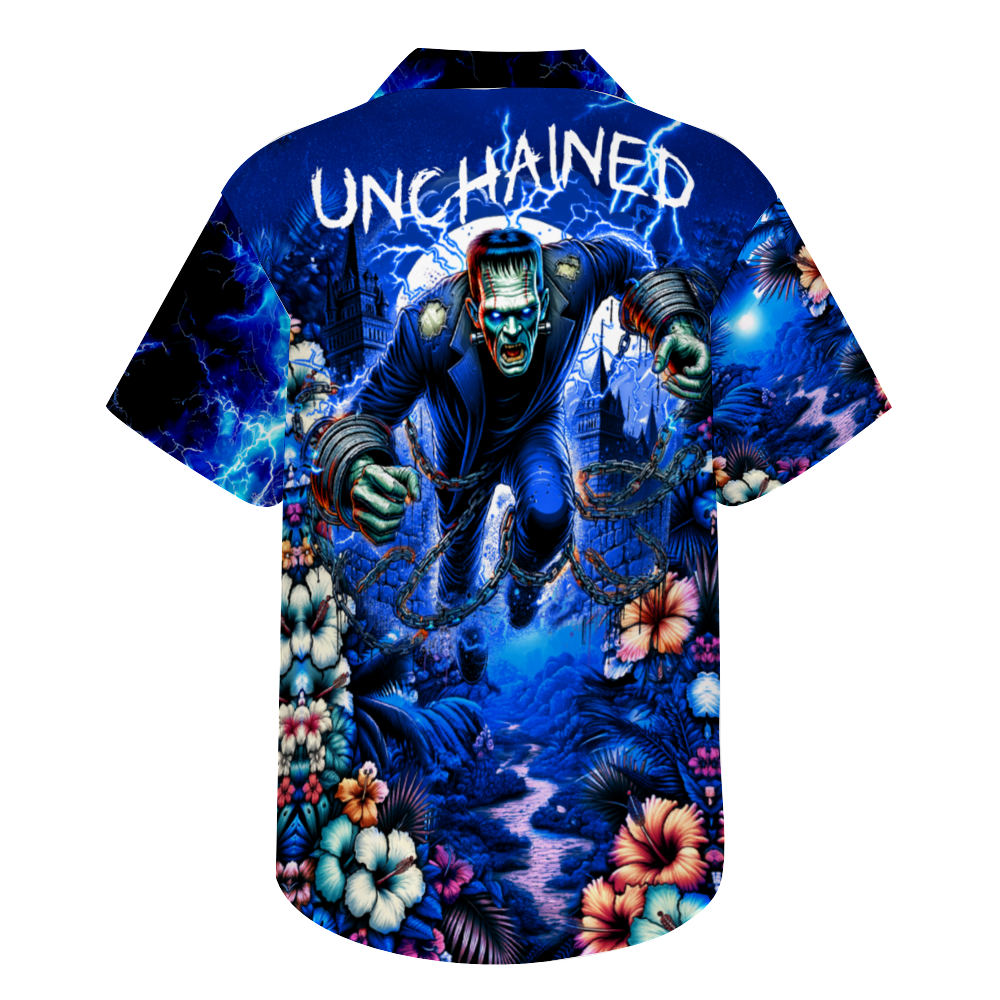 Frankenstein Unchained Custom Hawaiian Short Sleeve Shirt Button Down