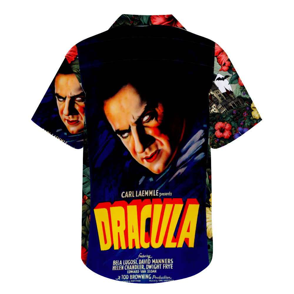 Classic Dracula Movie Style Hawaiian Short Sleeve Shirt Button Down
