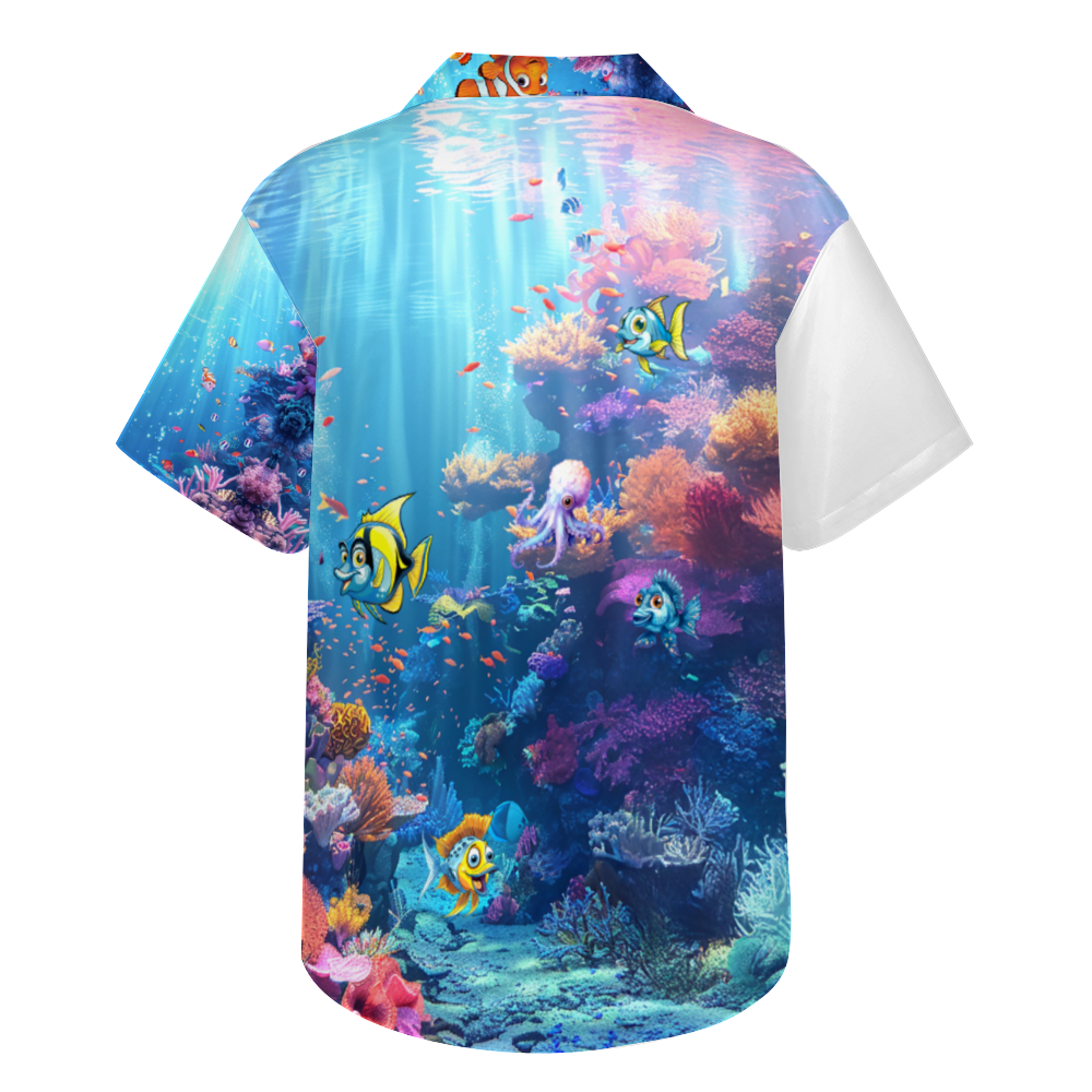 Finding Underwater Paradise Short Sleeve Hawaiian Shirt Button Down
