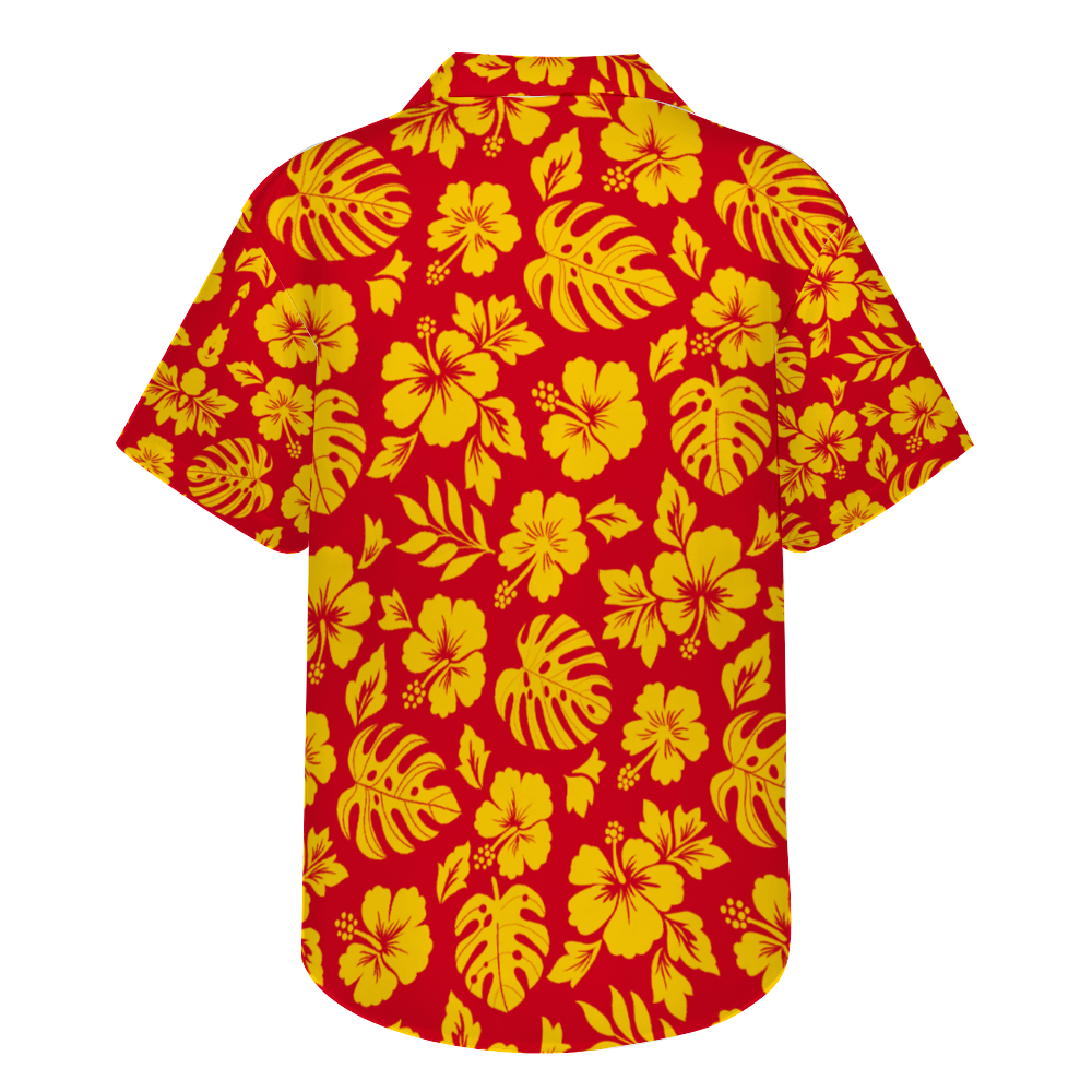 The IRON MEN's Short Sleeve Hawaiian Shirt Button Down