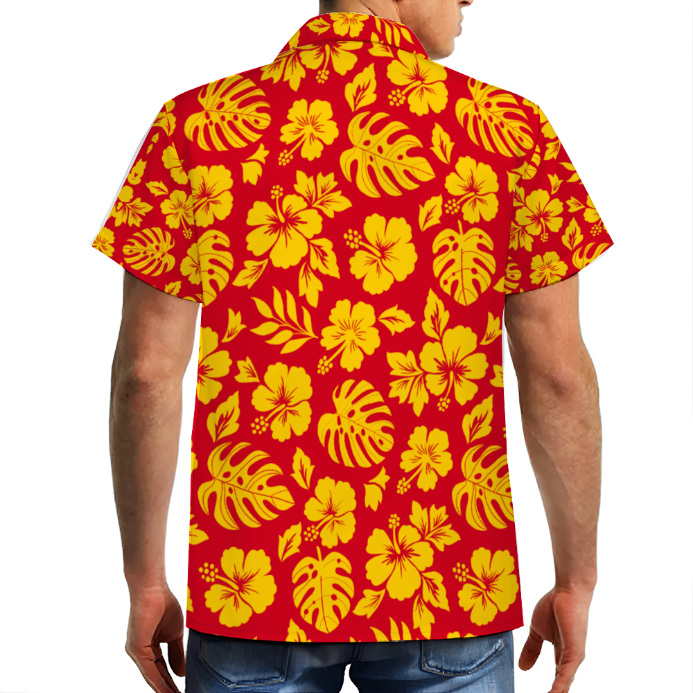 The IRON MEN's Short Sleeve Hawaiian Shirt Button Down