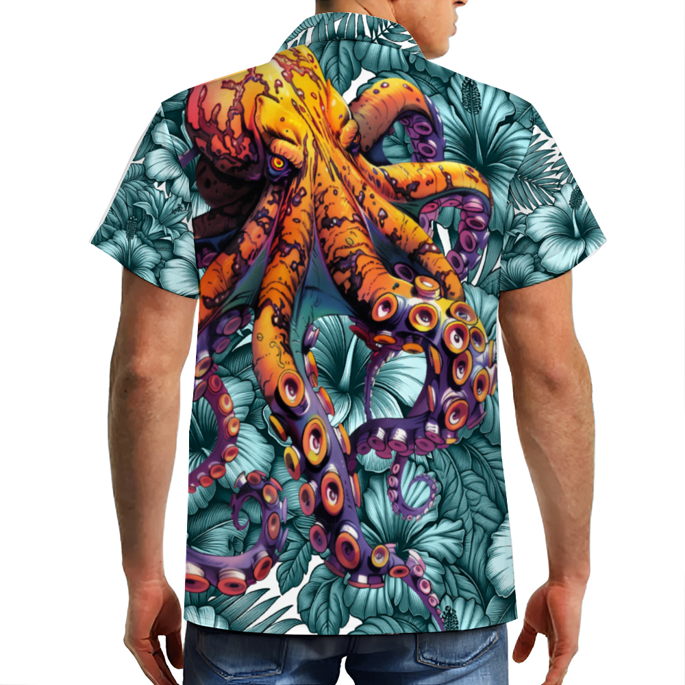 Mega Squid Short Sleeve Shirt Button Down