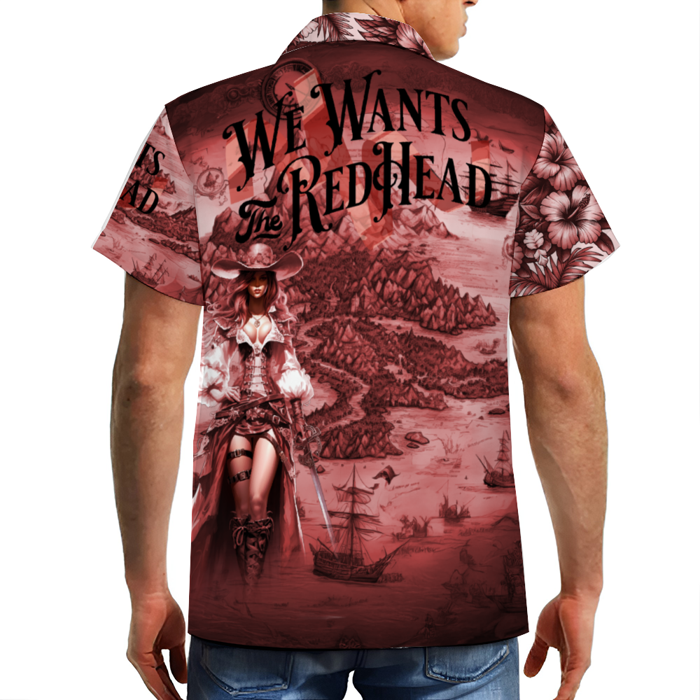 We Wants the Red Head Short Sleeve Hawaiian Shirt Button Down