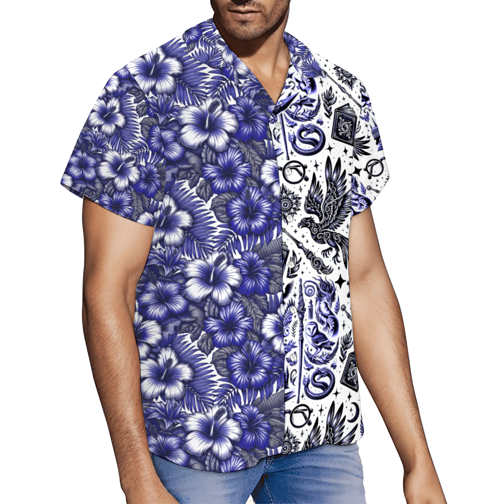 Midnight Mischief Custom Hawaiian Short Sleeve Shirt Button Down