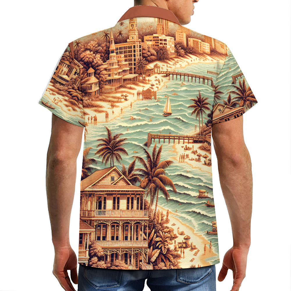 Custom Vintage Florida II Short Sleeve Shirt Button Down