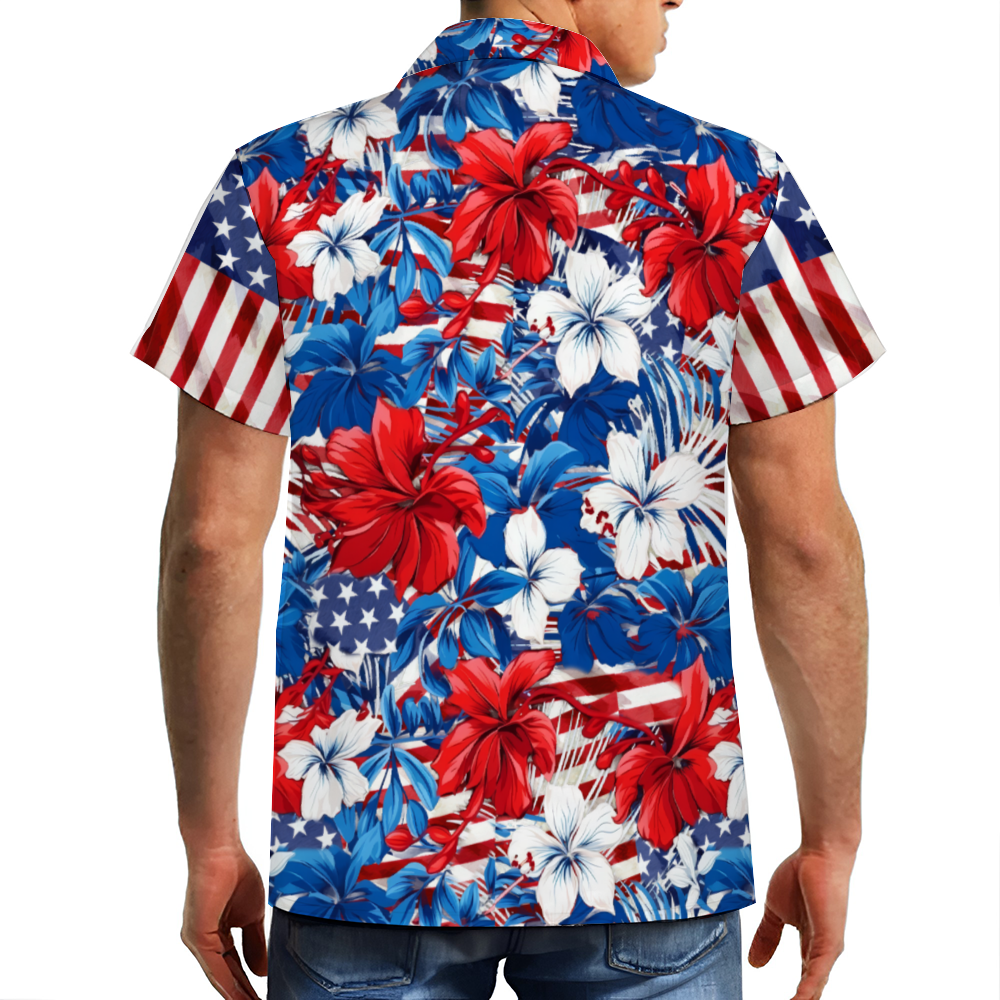 God Bless America Short Sleeve Shirt Button Down