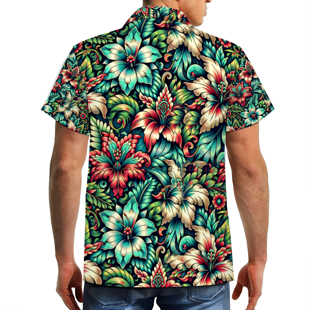 Custom Hawaiian Artistic Short Sleeve Shirt Button Down