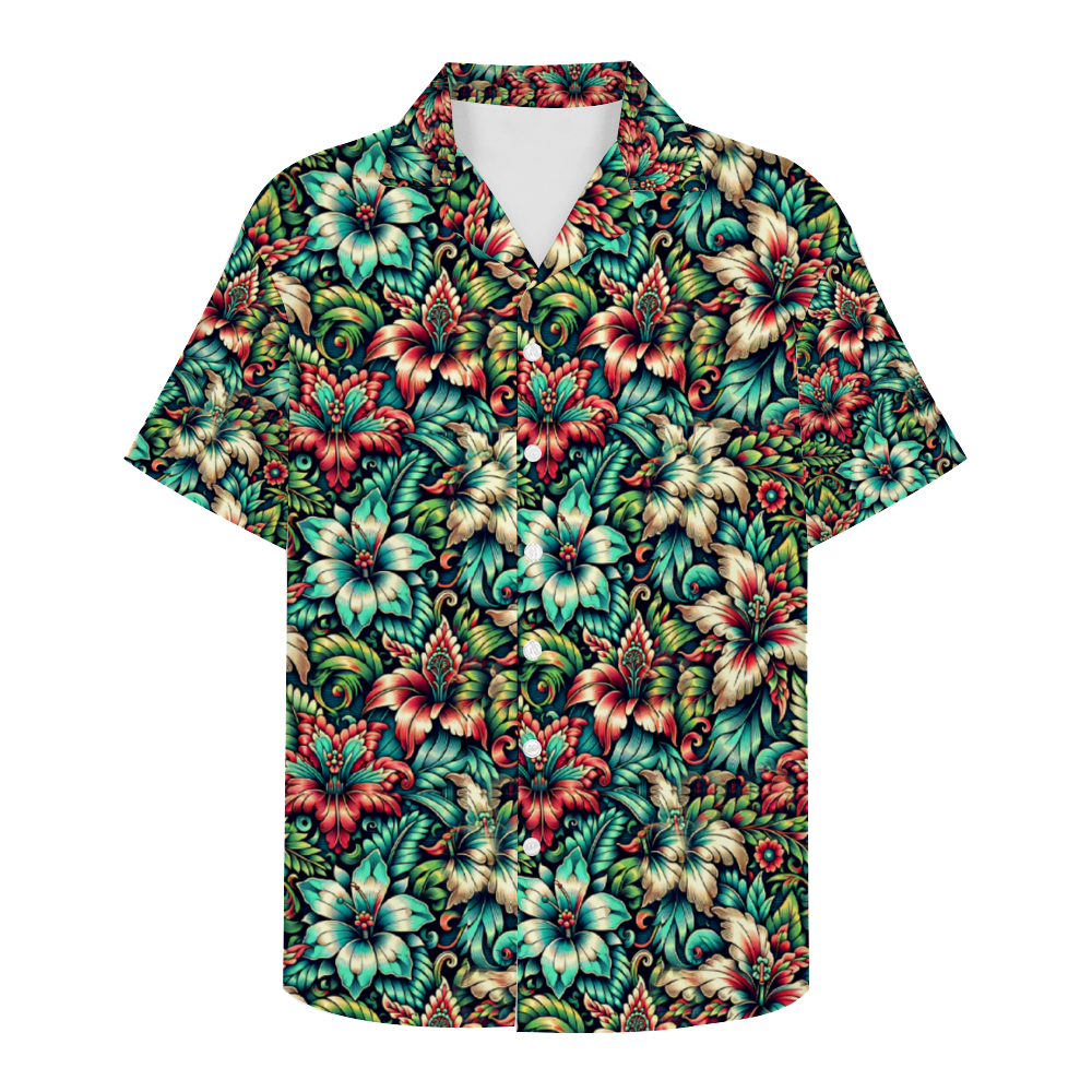 Custom Hawaiian Artistic Short Sleeve Shirt Button Down