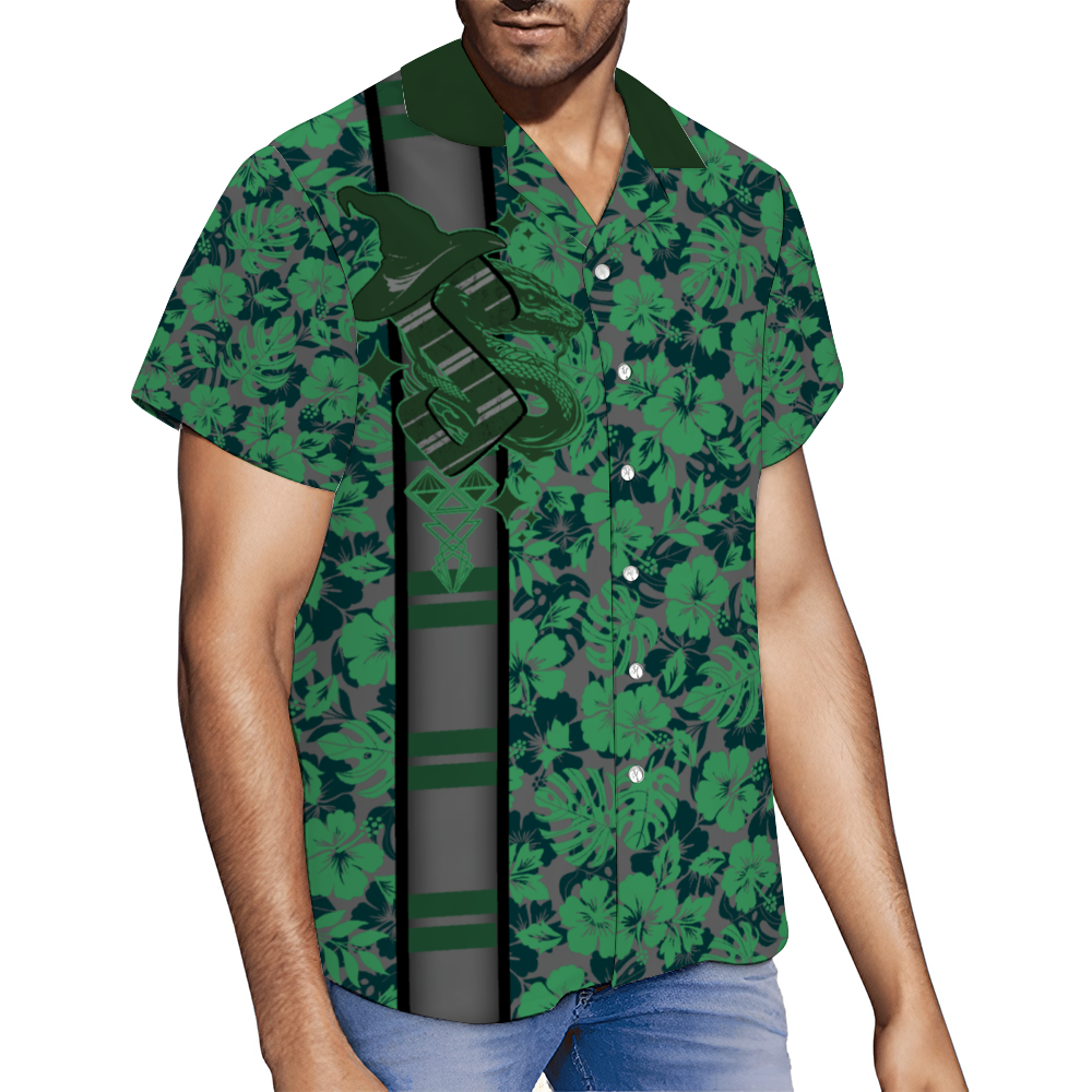 House of ambition, leadership, self-preservation, cunning and resourcefulness Custom Men's Hawaiian Short Sleeve Shirt Button Down