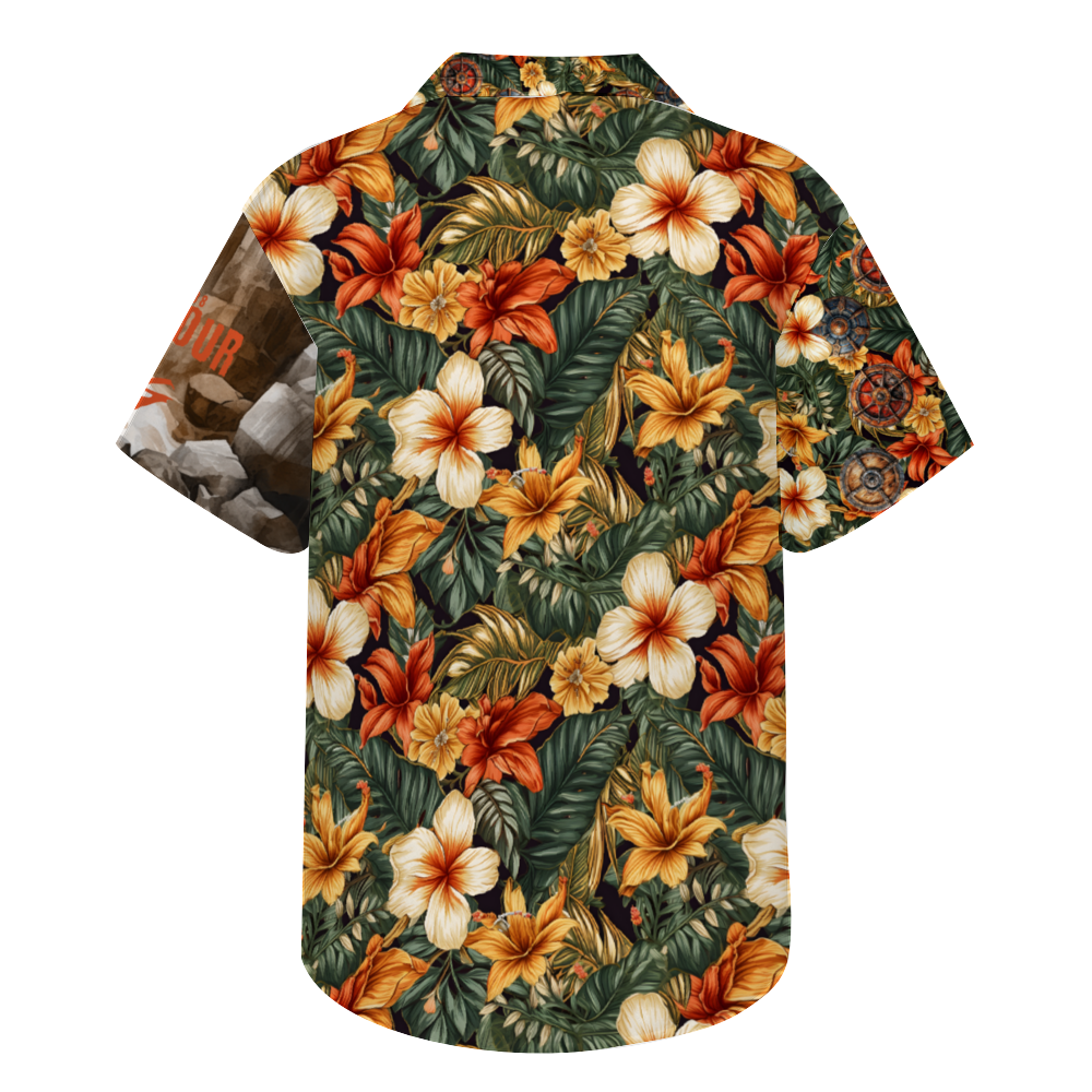Custom Viking Men's Short Sleeve Hawaiian Shirt Button Down