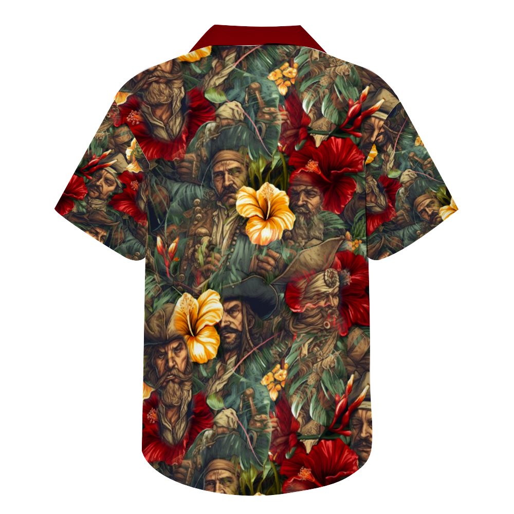 Band of Pirates Custom Men's Hawaiian Short Sleeve Shirt Button Down