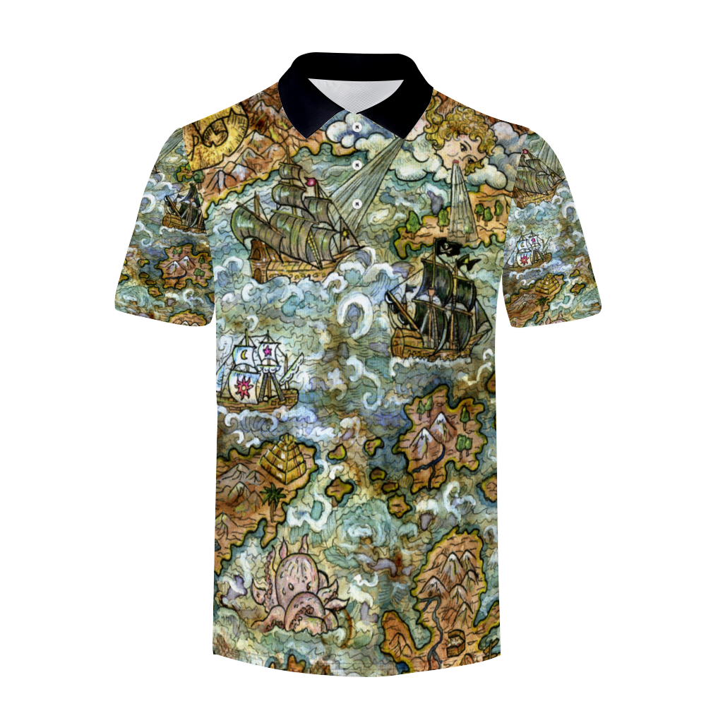Vintage Pirate Map I Custom Polo Shirt Unisex