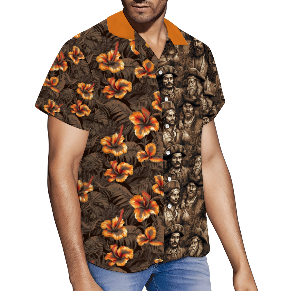 Band of Pirates II Custom Men's Hawaiian Short Sleeve Shirt Button Down