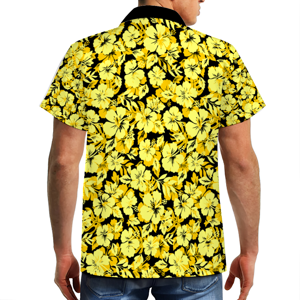 House of hard work, dedication, patience, loyalty, and fair play Custom Men's Short Sleeve Hawaiian Shirt Button Down