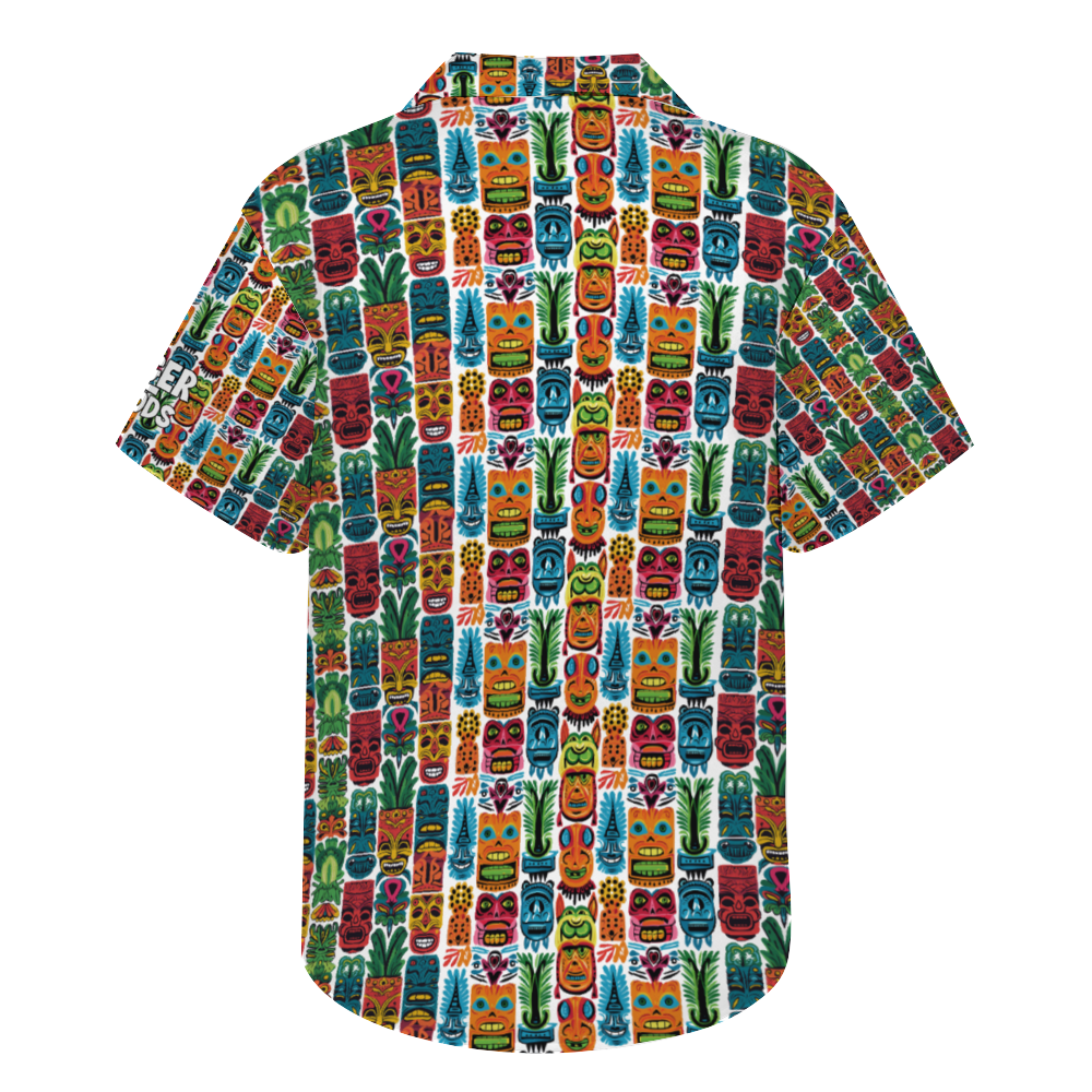 Vinatge Tiki gods Custom Men's Short Sleeve Hawaiian Shirt Button Down