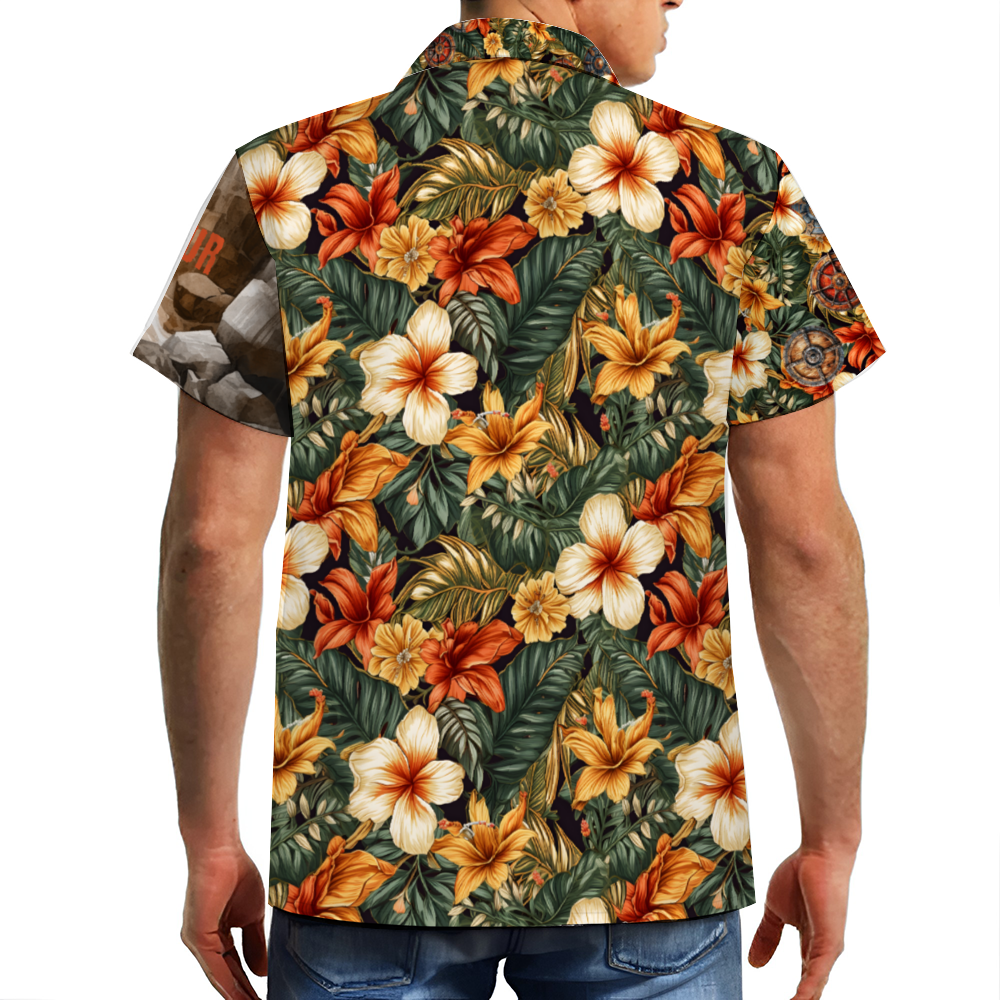 Custom Viking Men's Short Sleeve Hawaiian Shirt Button Down