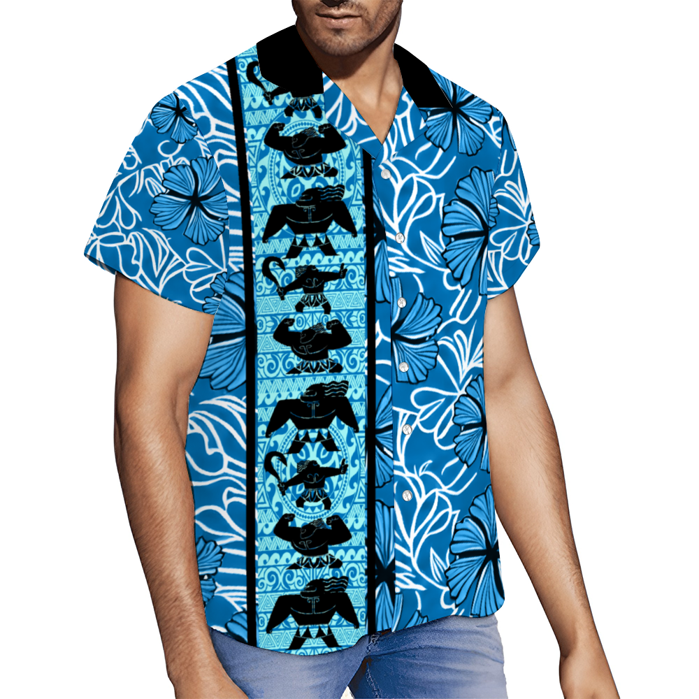 Maui Custom Men's Hawaiian Short Sleeve Shirt Button Down