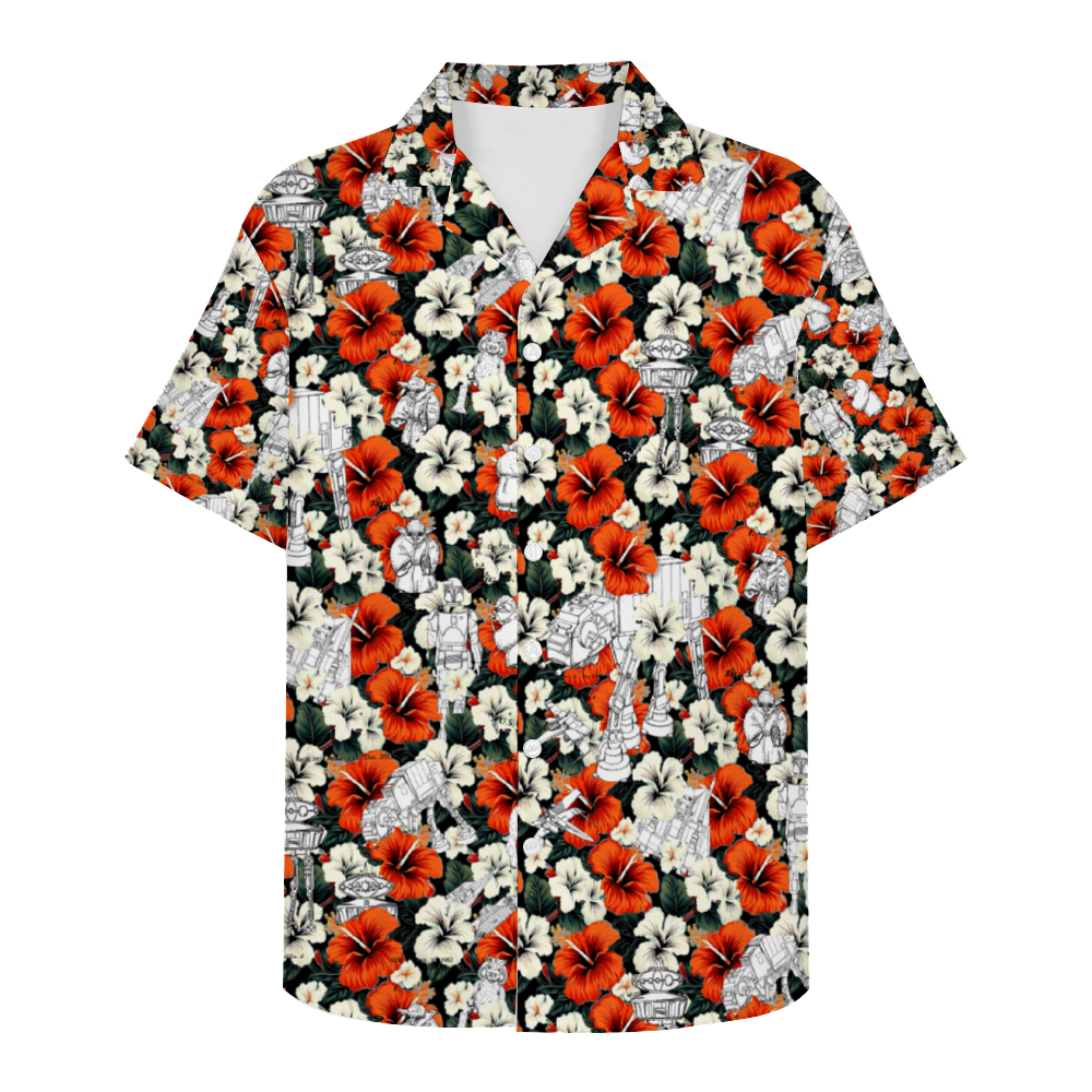 A Galaxy Far Far Away Custom Hawaiian Men's Short Sleeve Shirt Button Down