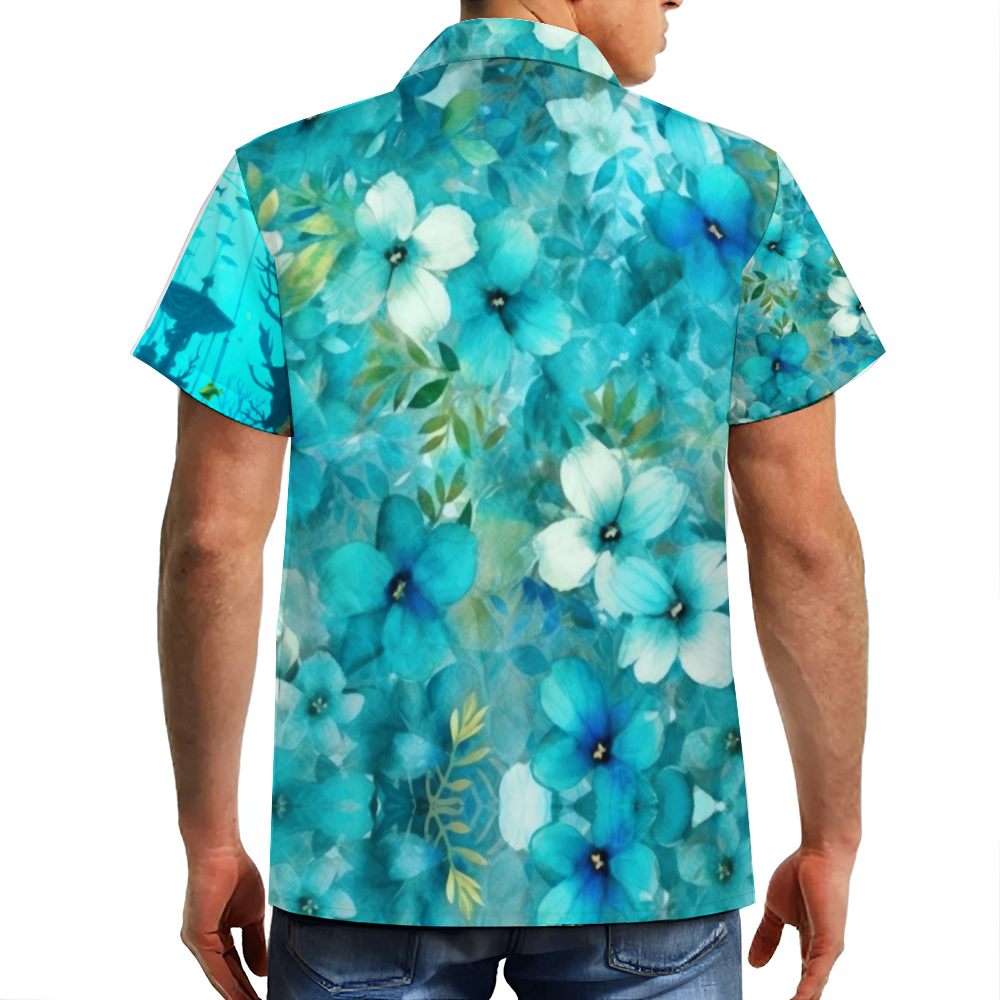 Sunken Pirate Ship Custom Men's Short Sleeve Shirt Button Down