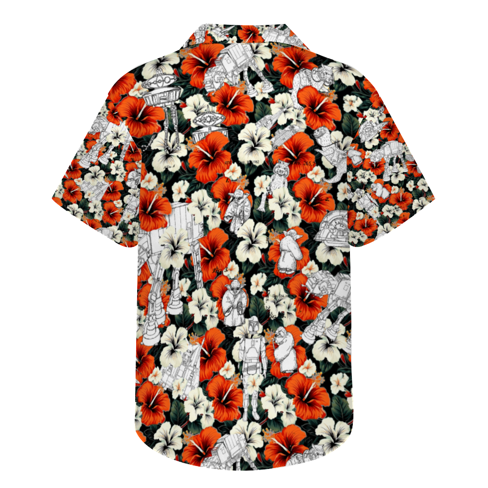 A Galaxy Far Far Away Custom Hawaiian Men's Short Sleeve Shirt Button Down