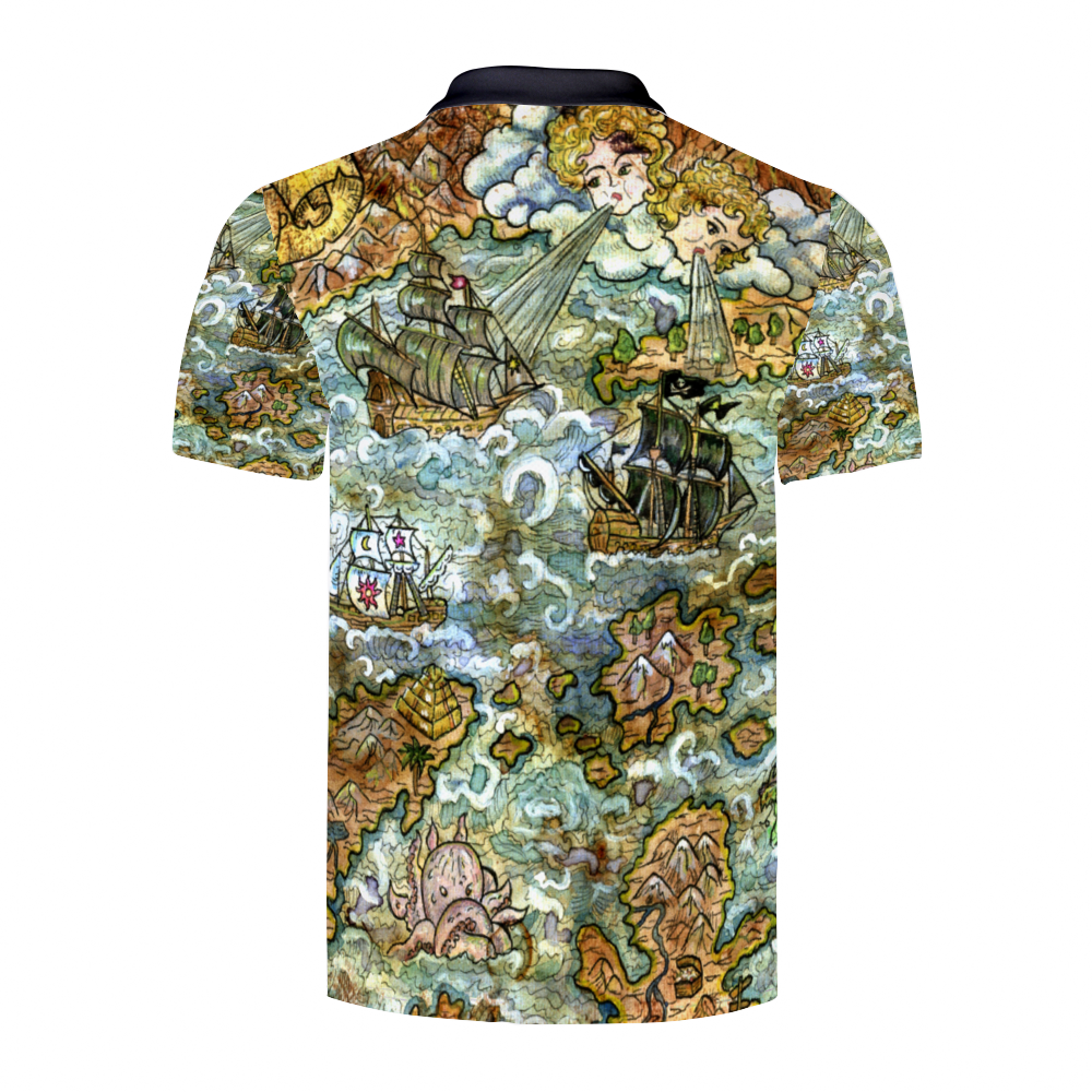 Vintage Pirate Map I Custom Polo Shirt Unisex
