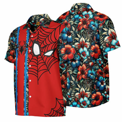 The Amazing Web Slinger Short Sleeve Button-Down Hawaiian Shirt