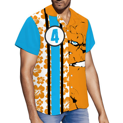 Benjy Blue Eyes Short Sleeve Hawaiian Shirt Button Down