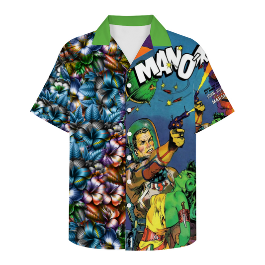Custom Alien Invasion Vintage Short Sleeve Shirt Button Down