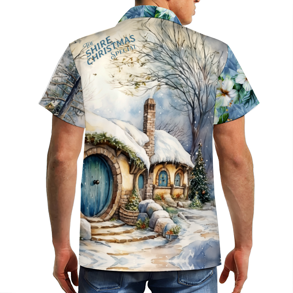 The Shire Christmas Special Hawaiian Short Sleeve Shirt Button Down