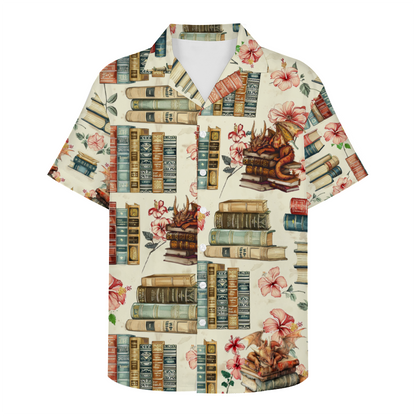 The Book Nerd Short Sleeve Hawaiian Shirt Button Down