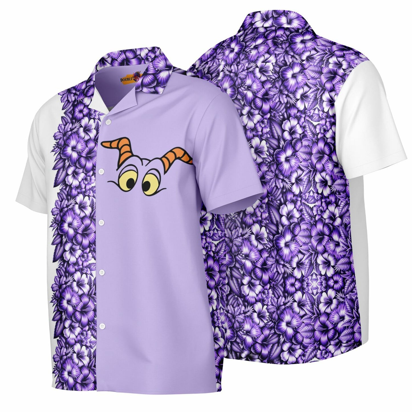 Figment Journey into Imagination Spread Collar Short Sleeve Button-Down Hawaiian Shirt