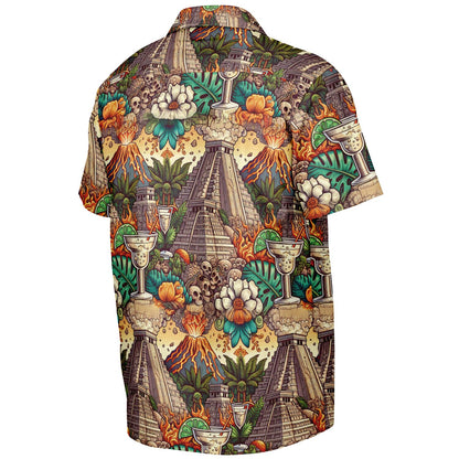 Mayan Mexico Margaritta Pavilion Short Sleeve Button-Down Shirt
