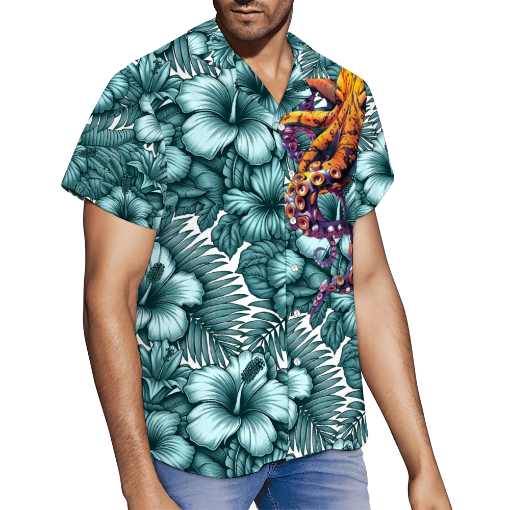 Mega Squid Short Sleeve Shirt Button Down