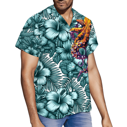 Mega Squid Short Sleeve Shirt Button Down