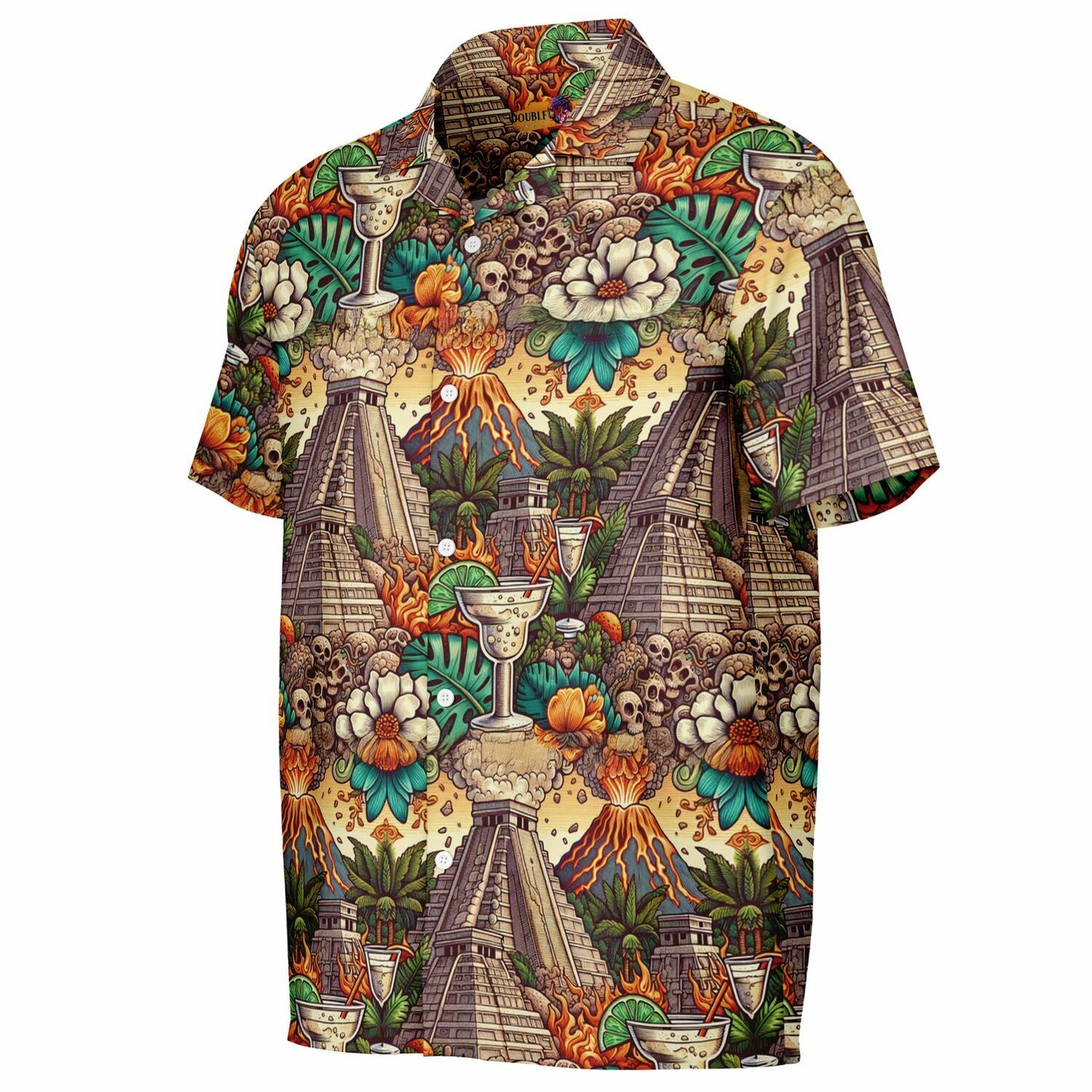 Mayan Mexico Margaritta Pavilion Short Sleeve Button-Down Shirt