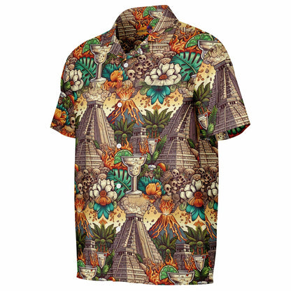 Mayan Mexico Margaritta Pavilion Short Sleeve Button-Down Shirt