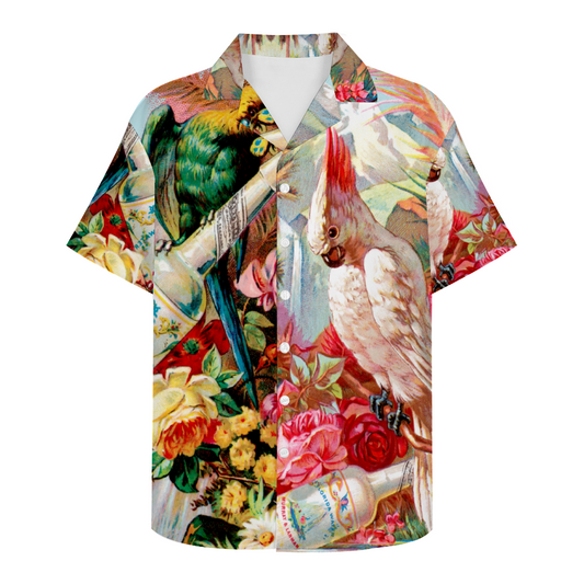 Boozy Parrots Hawaiian Custom Short Sleeve Shirt Button Down