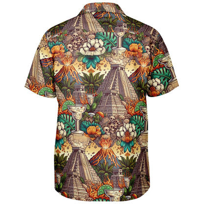 Mayan Mexico Margaritta Pavilion Short Sleeve Button-Down Shirt