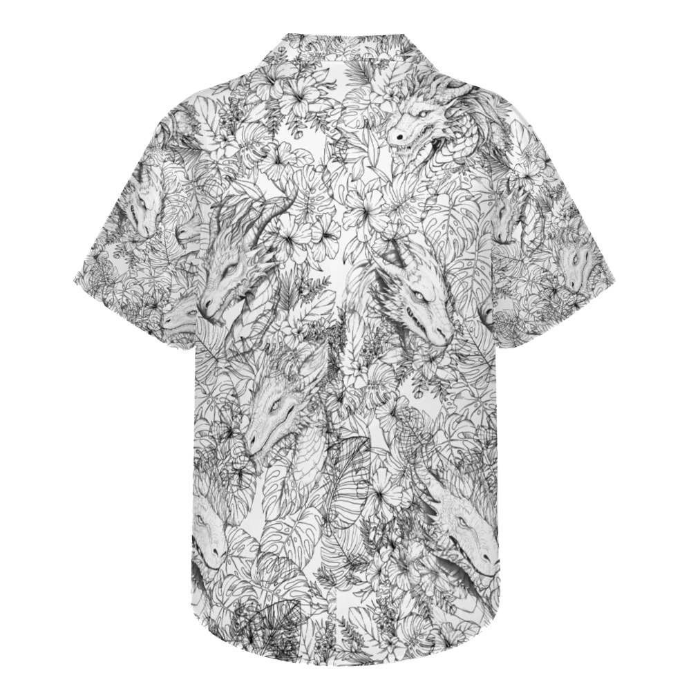 Custom Tropical Dragons Short Sleeve Hawaiian Shirt Button Down