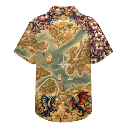 Custom Dragon Map II Hawaiian Shirt Button Down