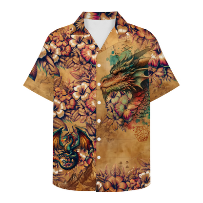 Custom Short Sleeve Shirt Hawaiian Button Down Dragon Icon